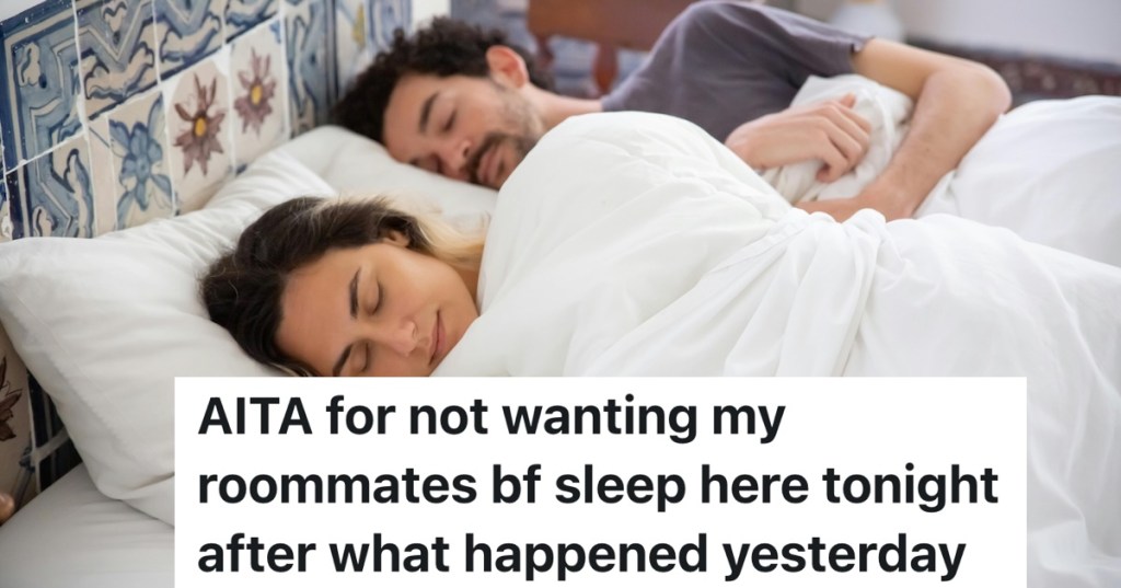 woman and man sleeping in bed