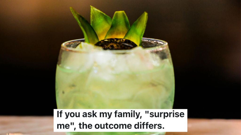 green cocktail with cactus