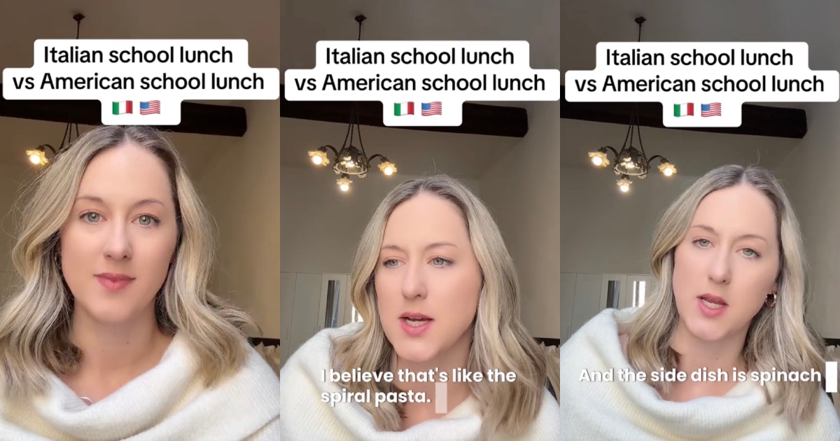 woman talking about school lunches
