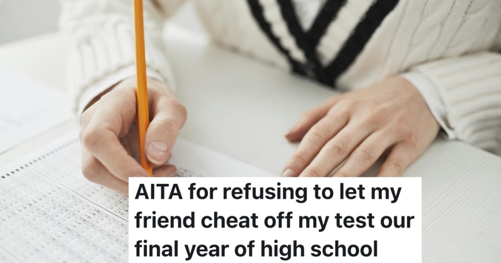 close-up of person taking a test with a pencil