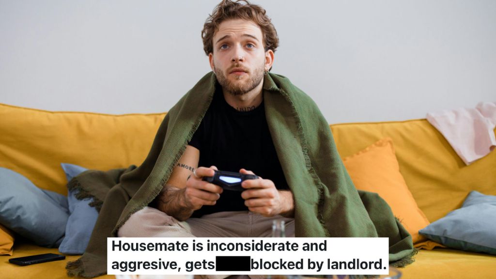 lazy man playing video games