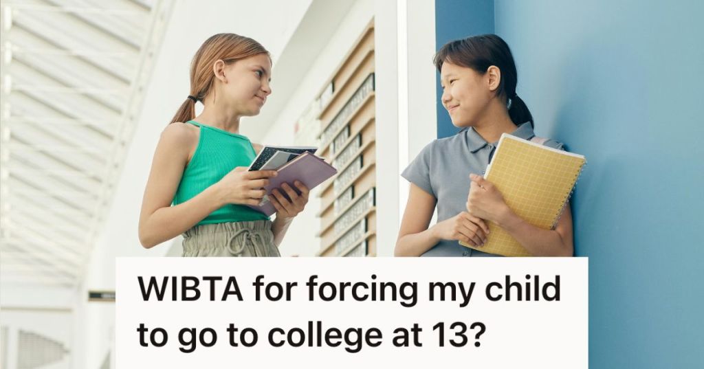 two young students talking in hallway