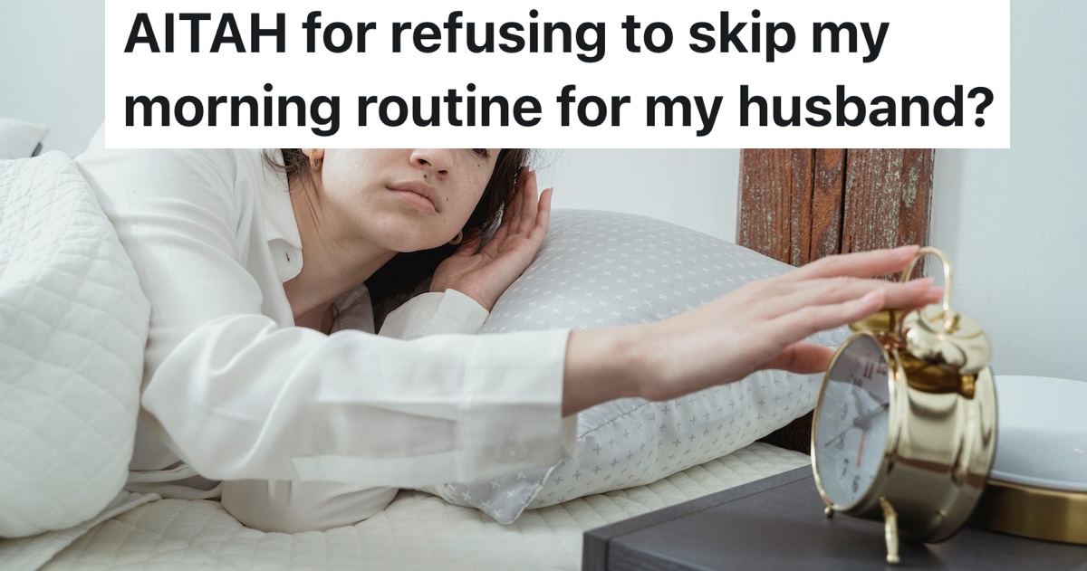 person hitting their alarm clock in the morning