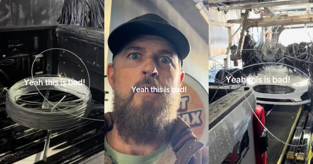 wire in the back of a truck