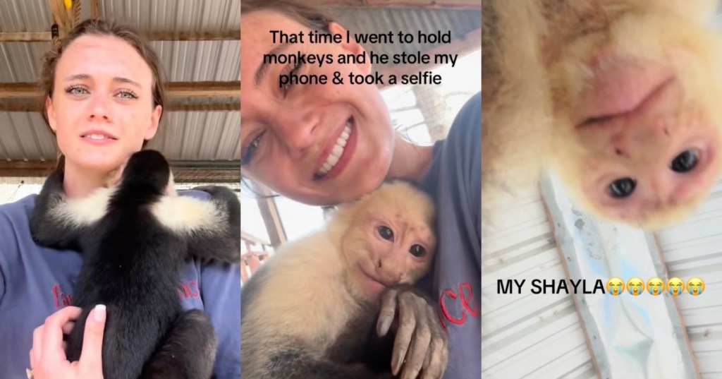 woman with a monkey