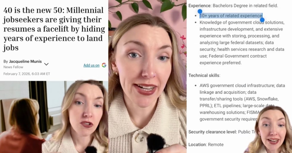 woman talking about resumes