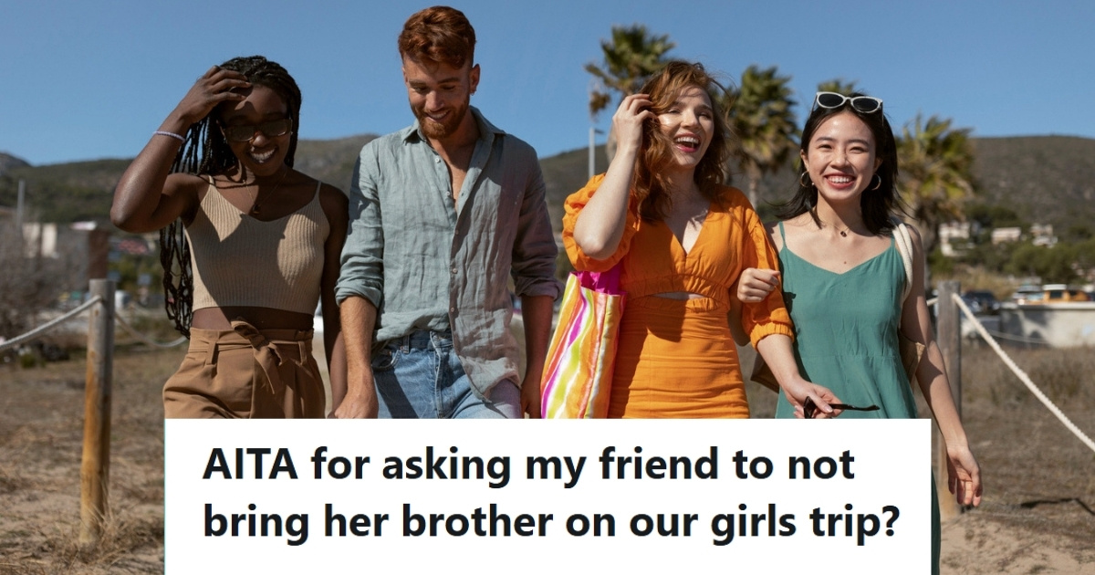 Happy friend group laughing outside