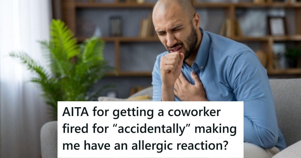 Man having an allergic reaction