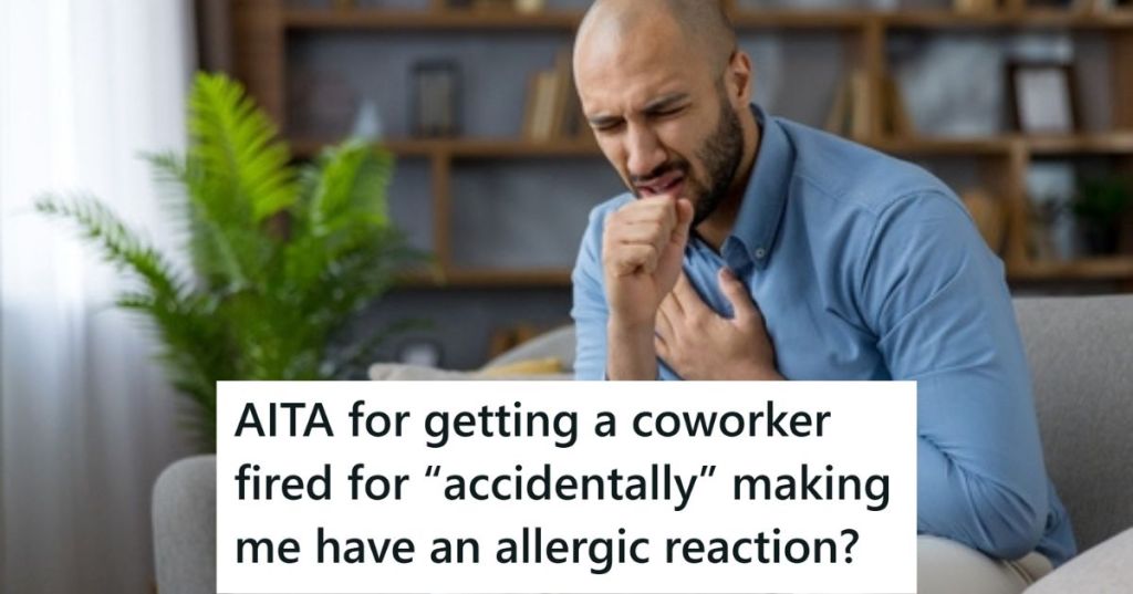 Man having an allergic reaction