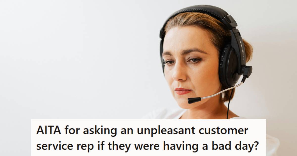 Woman at a call center scowling because she's having a bad day