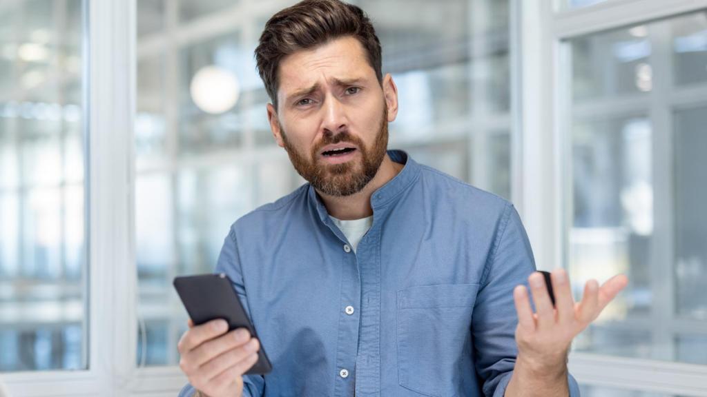 man with a shocked expression