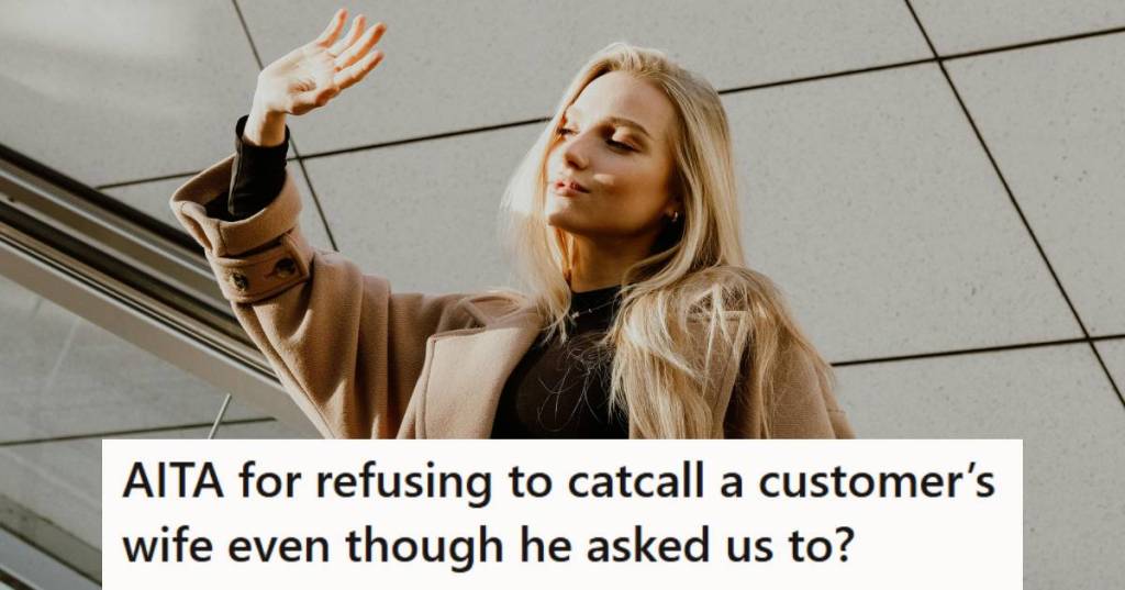 Blonde woman waving and looking like a model