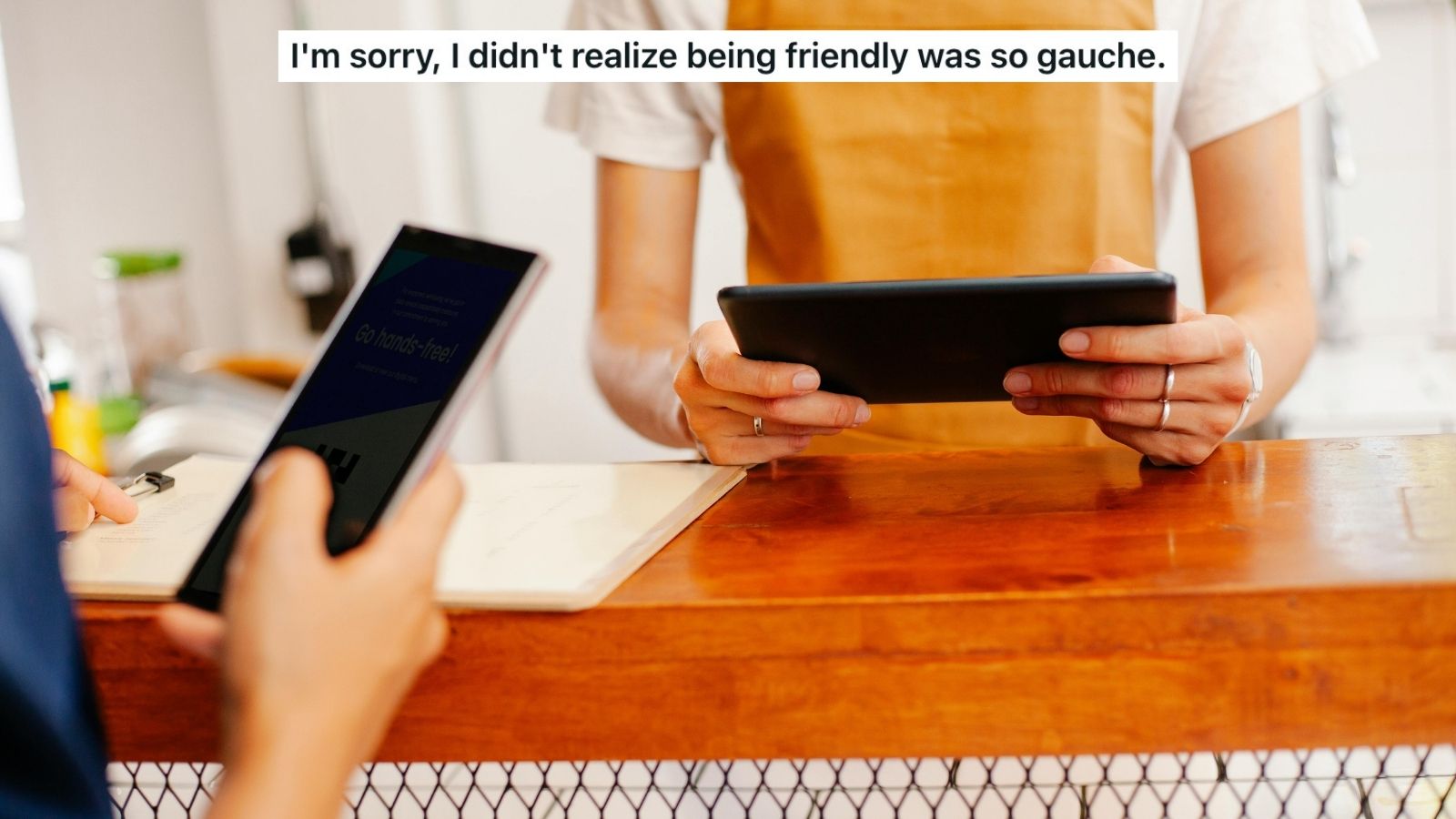 A customer at a checkout