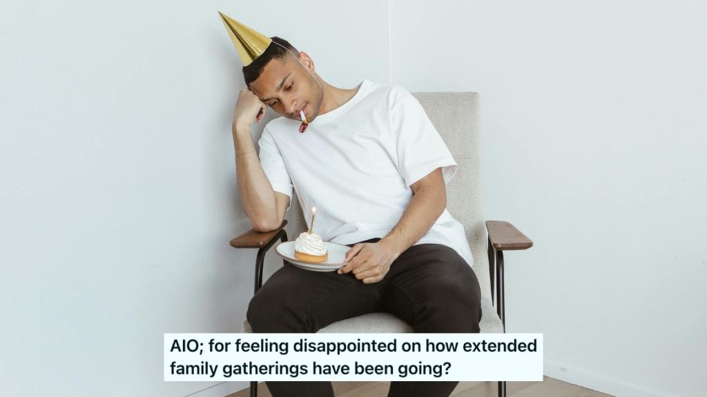 A lone guy in a party hat