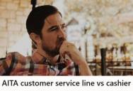Customer Goes To The Service Desk To Pick Up An Online Order As Instructed, But The Cashier Makes Him Wait Behind Other Customers Before Retrieving His Item From Under The Counter