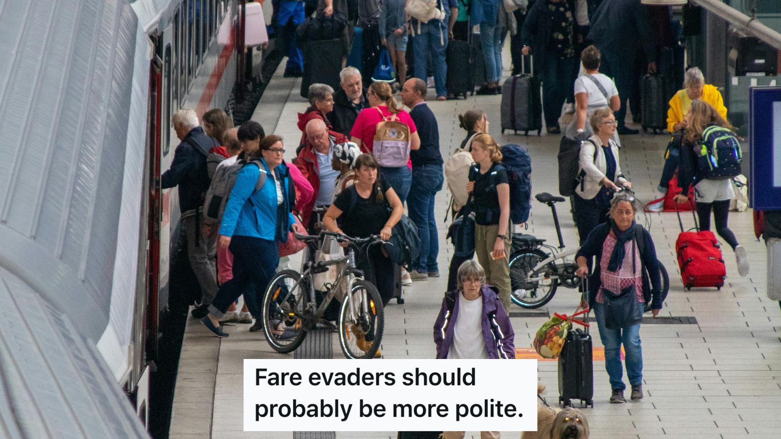 Busy train platform