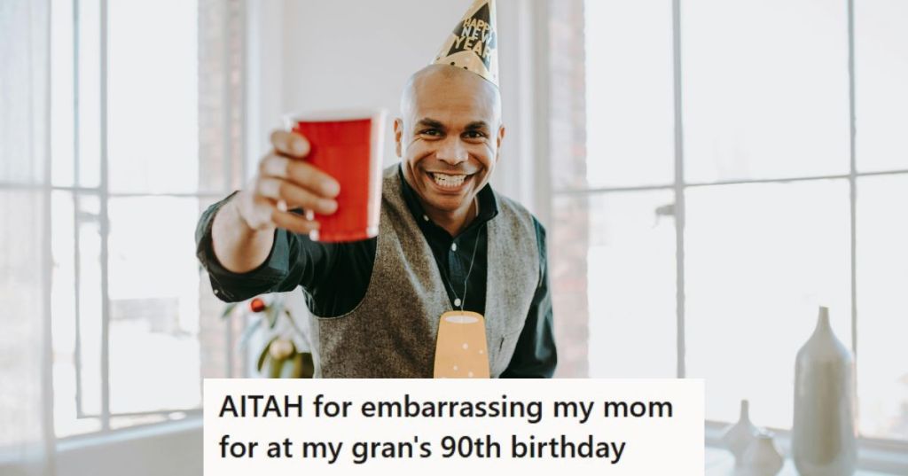 Man in grey suit at a party