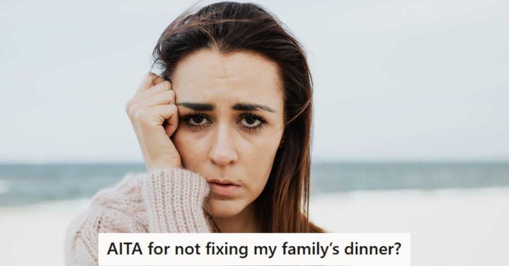 sad woman in beige sweater