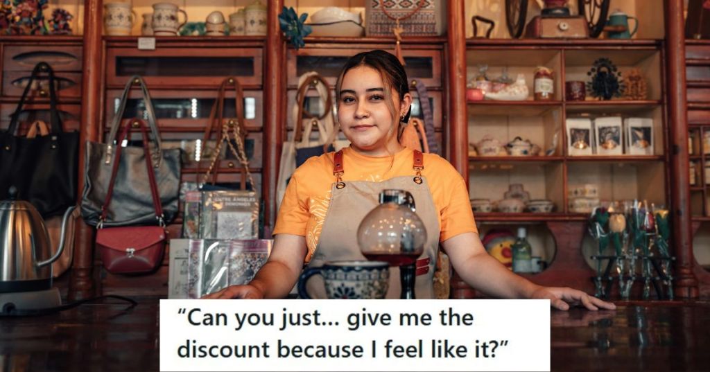 woman in orange shirt at work