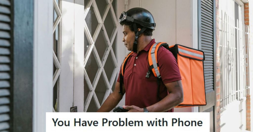 food delivery guy with orange bag