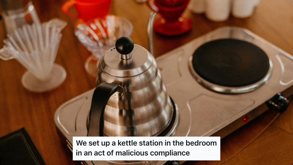 Elegant kettle station setup on a table