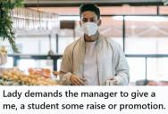 College Student Helped A Woman Find Baking Ingredients At The Store, But She Mistook Him For An Employee And Asked The Manager To Give Him A Raise Or A Promotion