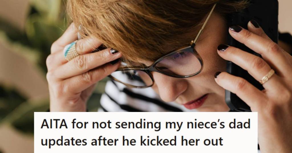 Woman on the phone stressed about family drama