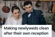 Guests Who Volunteered To Clean Up After The Wedding Left Immediately After Dinner, So The Newlyweds Were Forced To Clean Up After Their Own Reception