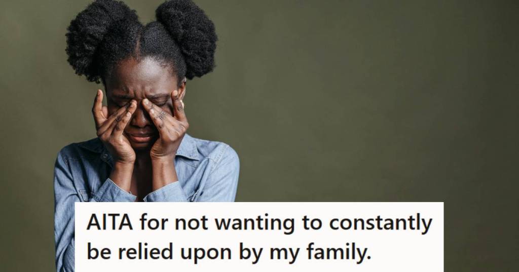 Young woman upset because her family is too much