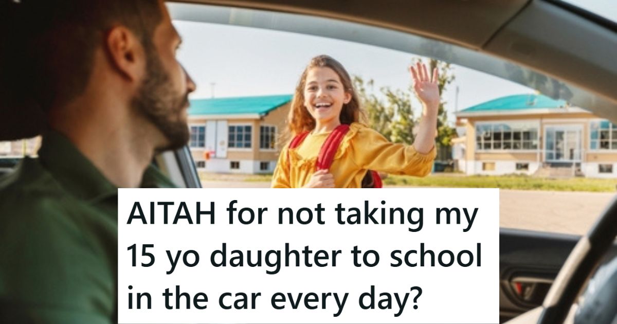 Dropping daughter at school