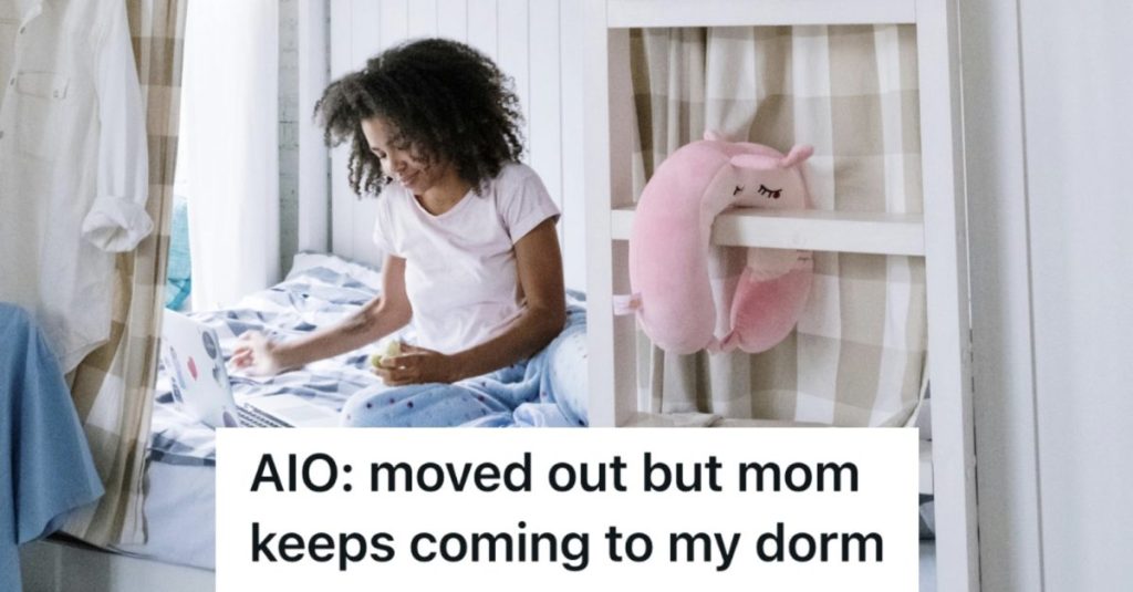 college student sitting in her dorm room