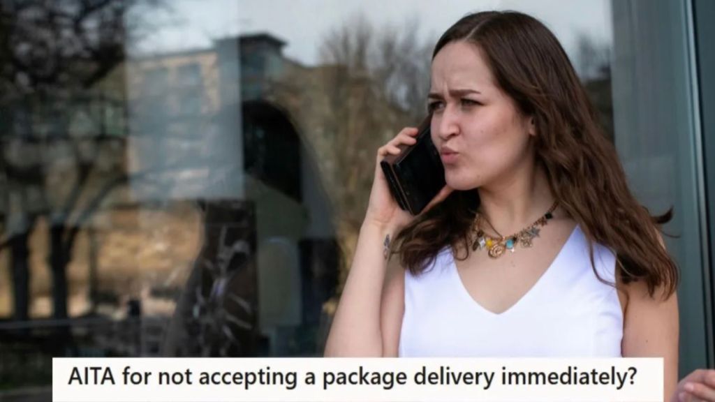 Woman in white tank top on a call