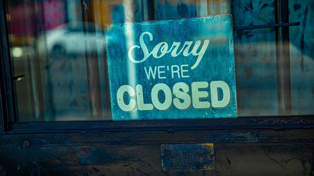 sorry we're closed sign