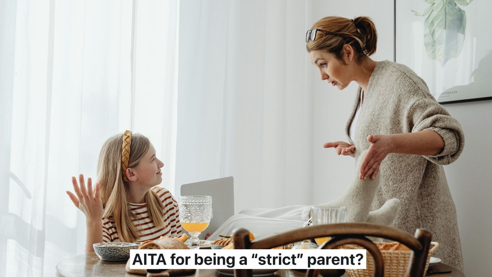 woman scolding daughter