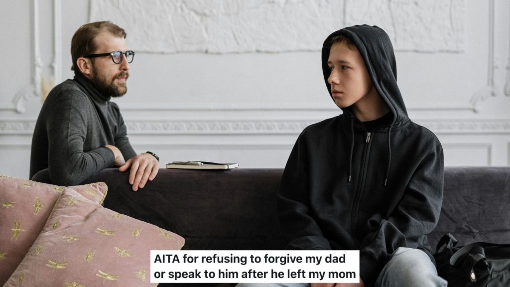 teen boy angry with dad