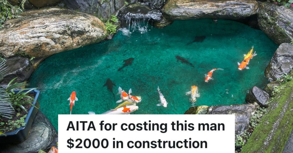 koi pond with waterfall