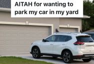 Family Shares A Driveway With Their Neighbor, But Their Neighbor Doesn’t Want Them To Park In The Driveway Because He Can’t Get His Car Out Of The Garage
