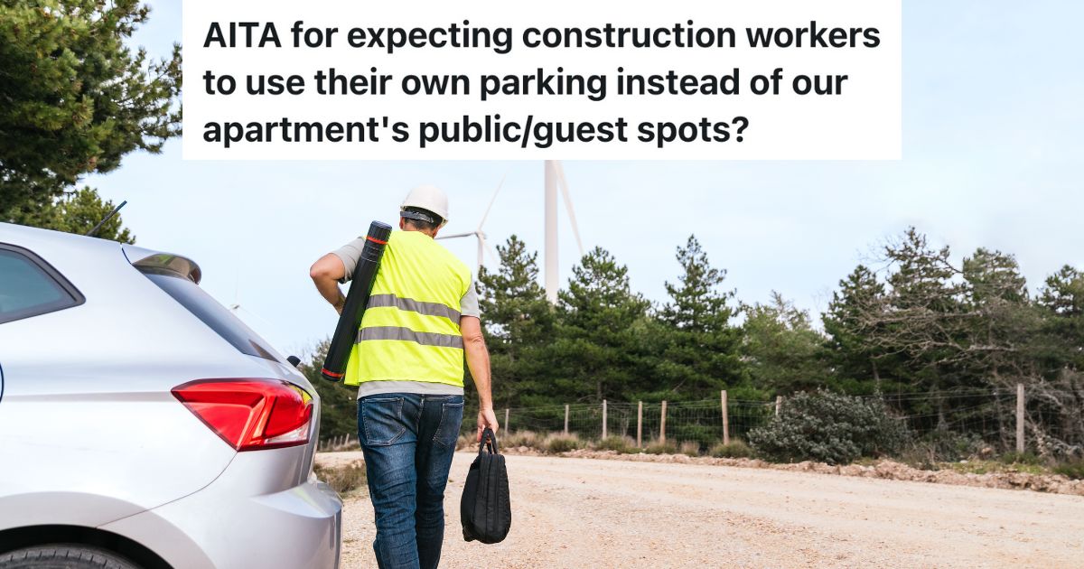 Construction Workers Keep Parking In Guest Spots At Apartment Building, So One Resident Keeps Reporting Them To Building Management construction worker walking away from car