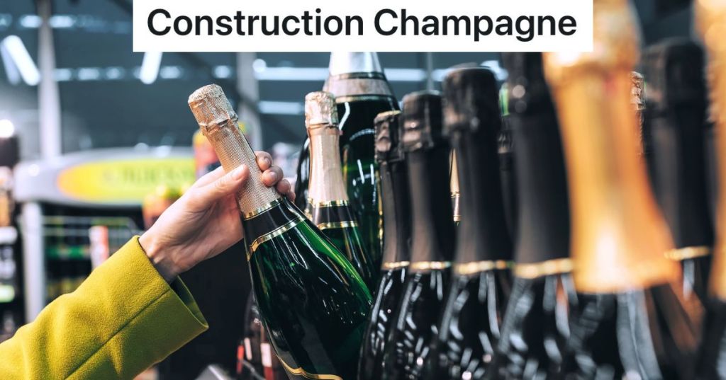 hand reading for bottle of champagne at liquor store