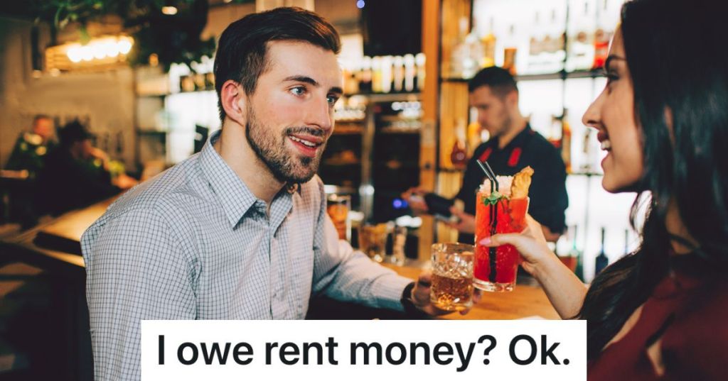 man talking to a girl at a bar