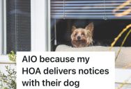 HOA Member Walks Their Dog While Delivering Notices To Homeowners, But One Homeowner’s Dog Goes Crazy Every Time Another Dog Is At The Door