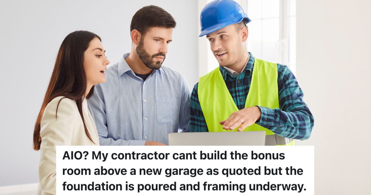 couple talking to contractor