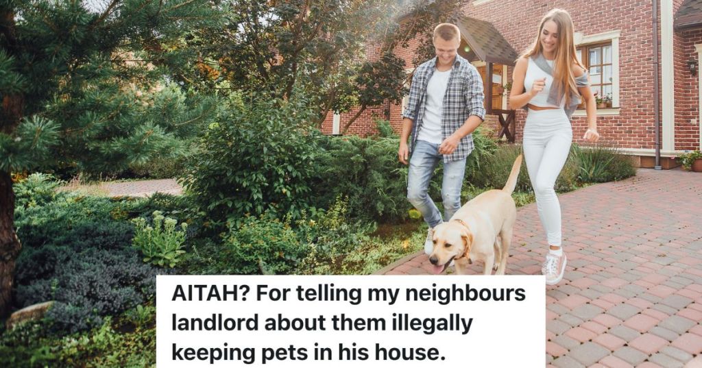 young couple outside with their dog