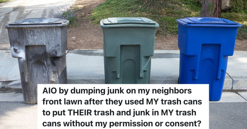 three trash bins on the curb
