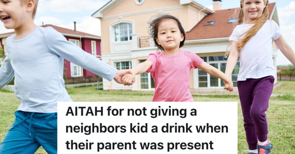 three kids playing in yard