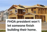 Homeowner In New HOA Neighborhood Gets Really Creative With The Building Plans For Their Home, But The HOA President Made Them Stop Construction