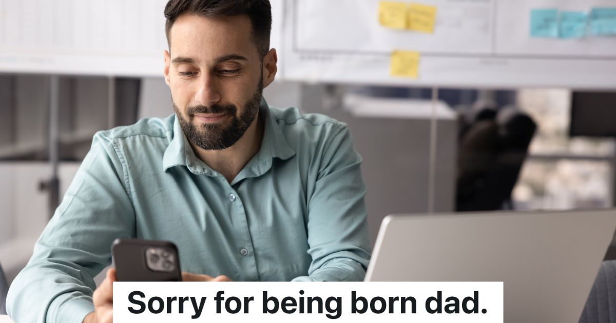 businessman sending text