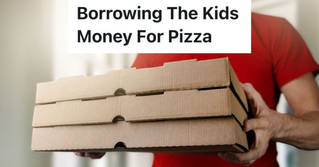 man in red shirt holding three pizza boxes