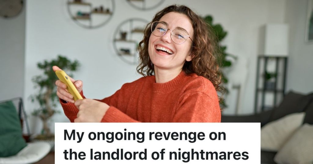 woman holding her phone and laughing