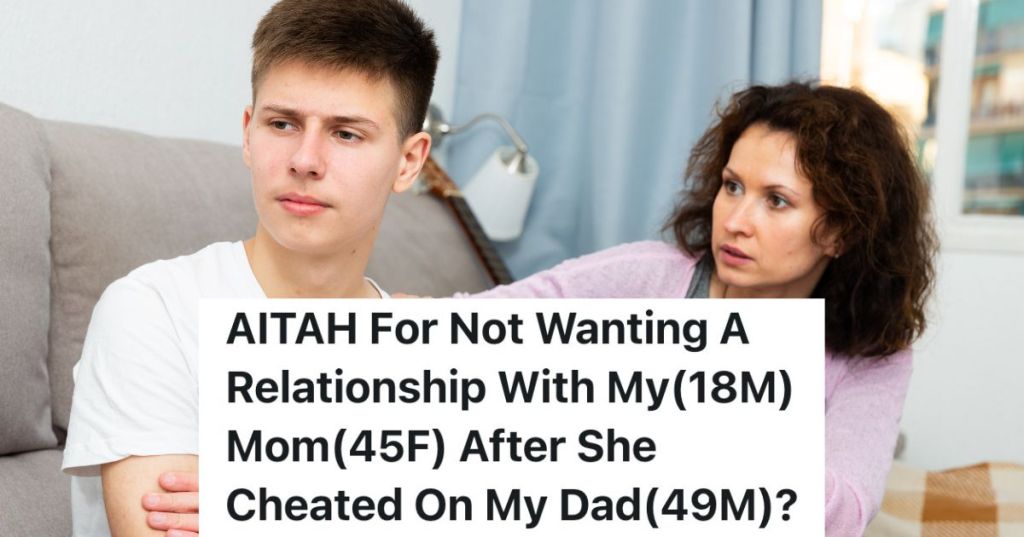 teenage boy ignoring mom